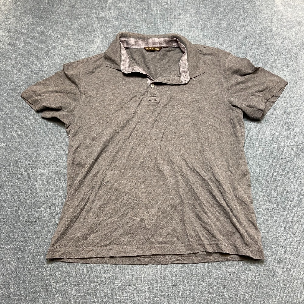 Louis Castel Polo Shirt Mens M Gray Golf Tennis Running Short Sleeve Performance